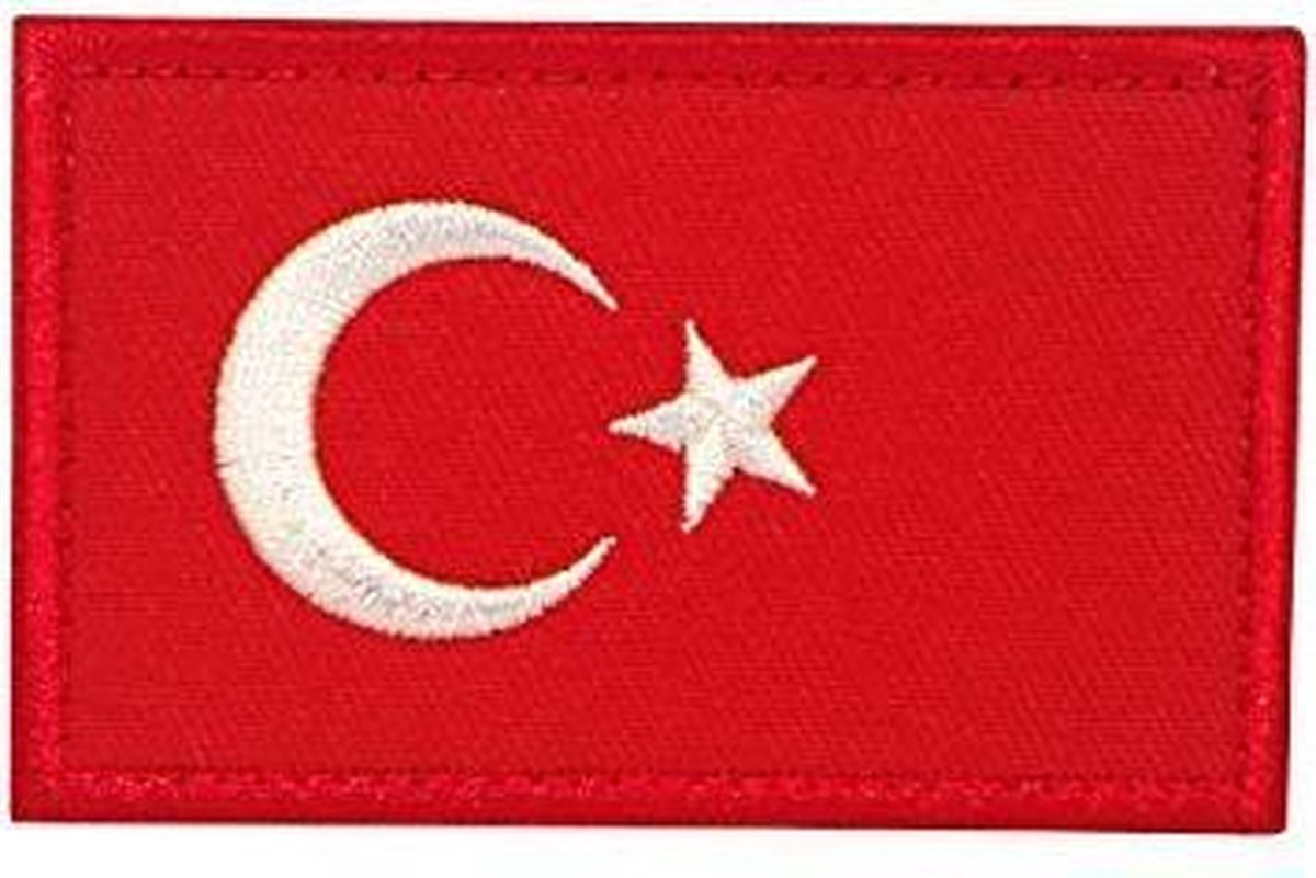 Vlag Turkije geborduurde patch | Strijkpatches | Military Airsoft